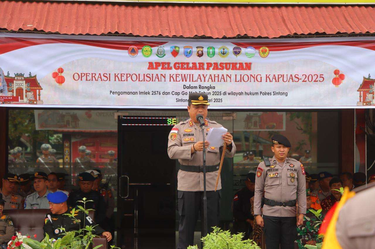 Polres Sintang Gelar Apel Pasukan Operasi Liong Kapuas 2025