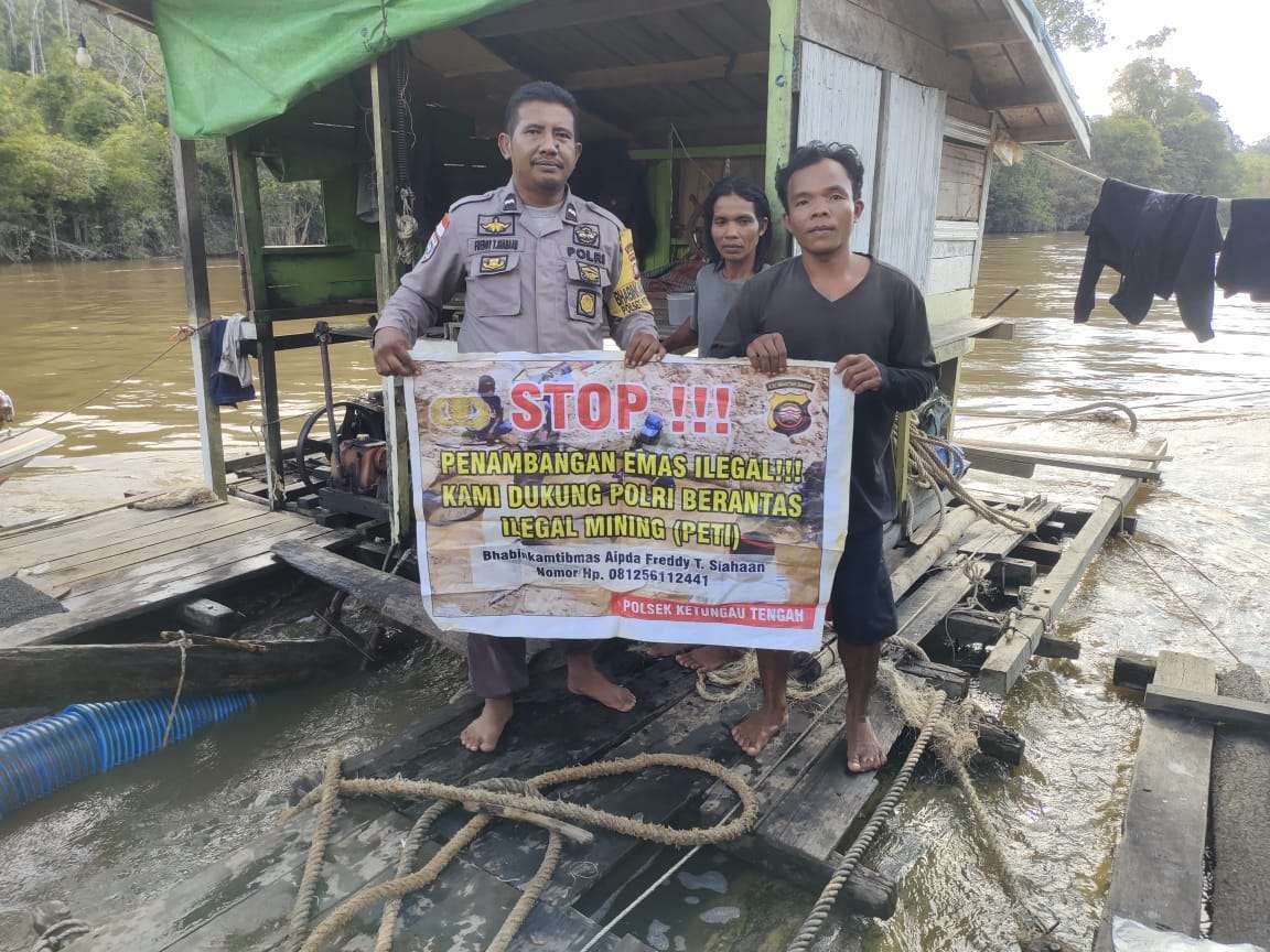 Polsek Ketungau Tengah Iptu Supriyadi menghimbau masyarakat untuk tidak melakukan aktivitas Penambangan Emas Tanpa Izin (PETI)