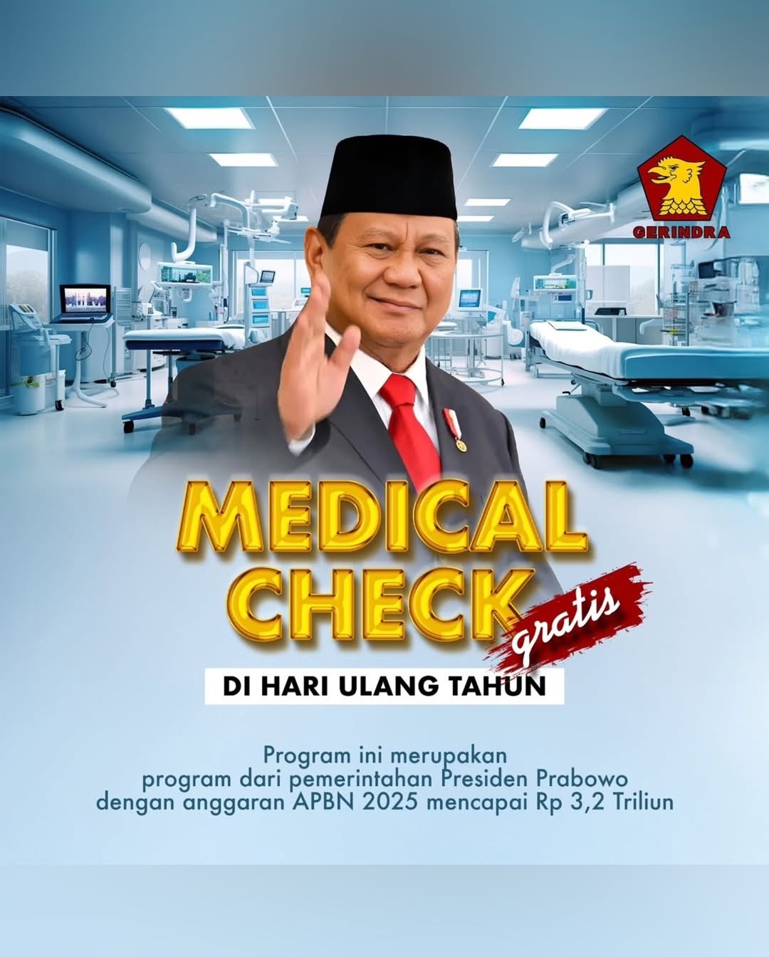 Presiden Prabowo Subianto meluncurkan program pemeriksaan kesehatan gratis (Medical Check Up/MCU) bagi masyarakat Indonesia yang sedang berulang tahun