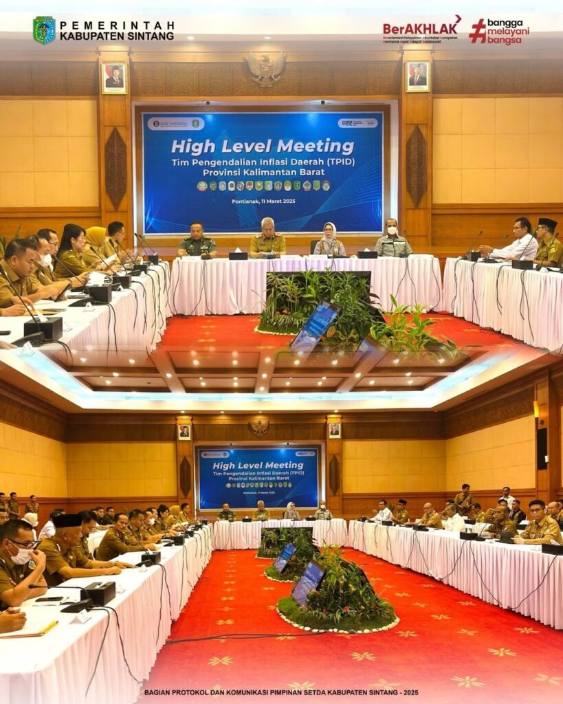 Bupati Sintang menghadiri High Level Meeting TPID Kalbar di Pontianak untuk membahas strategi pengendalian inflasi menjelang HBKN. Foto: Prokopim Sintang
