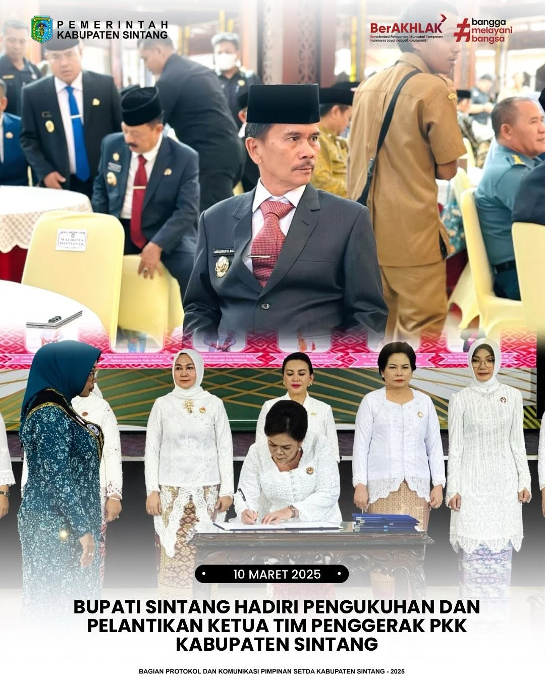 Bupati Sintang Hadiri Pengukuhan Ketua TP-PKK Se-Kalimantan Barat di Pontianak. Foto:: Prokopim Sintang